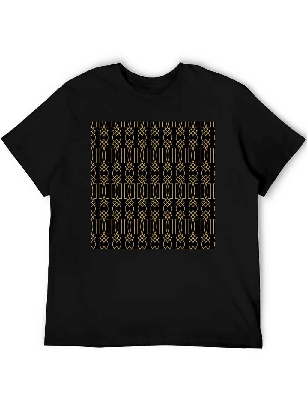 Geometric Patterned Black T-Shirt product image 5