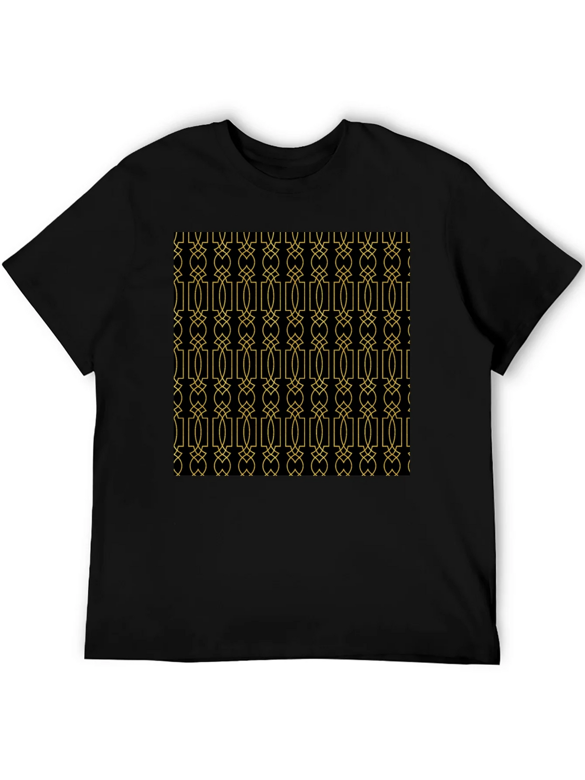 Geometric Patterned Black T-Shirt product image 5