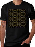 Geometric Patterned Black T-Shirt product image 1