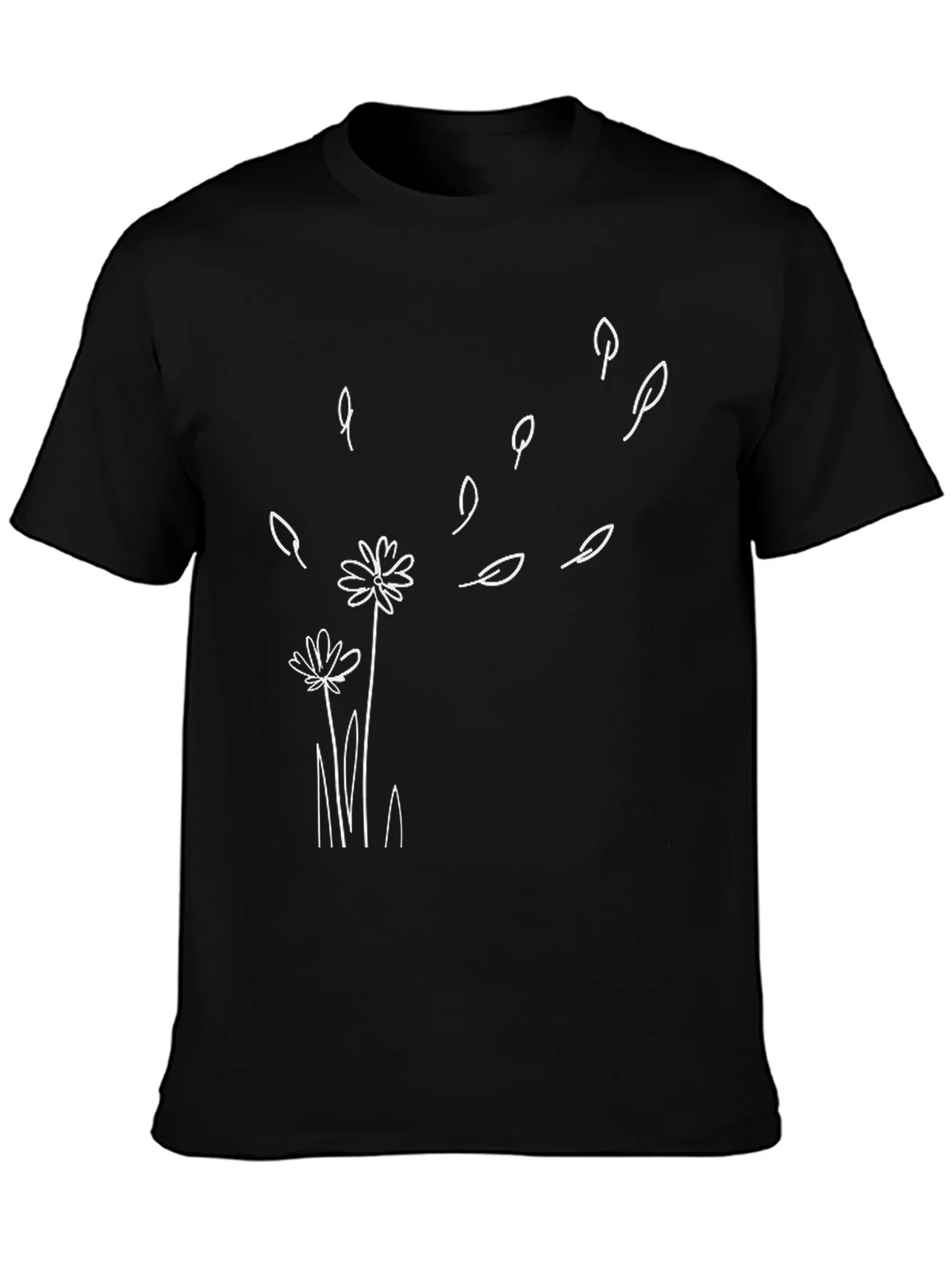 Dandelion Wind Black T-Shirt - Casual Graphic Tee product image 3