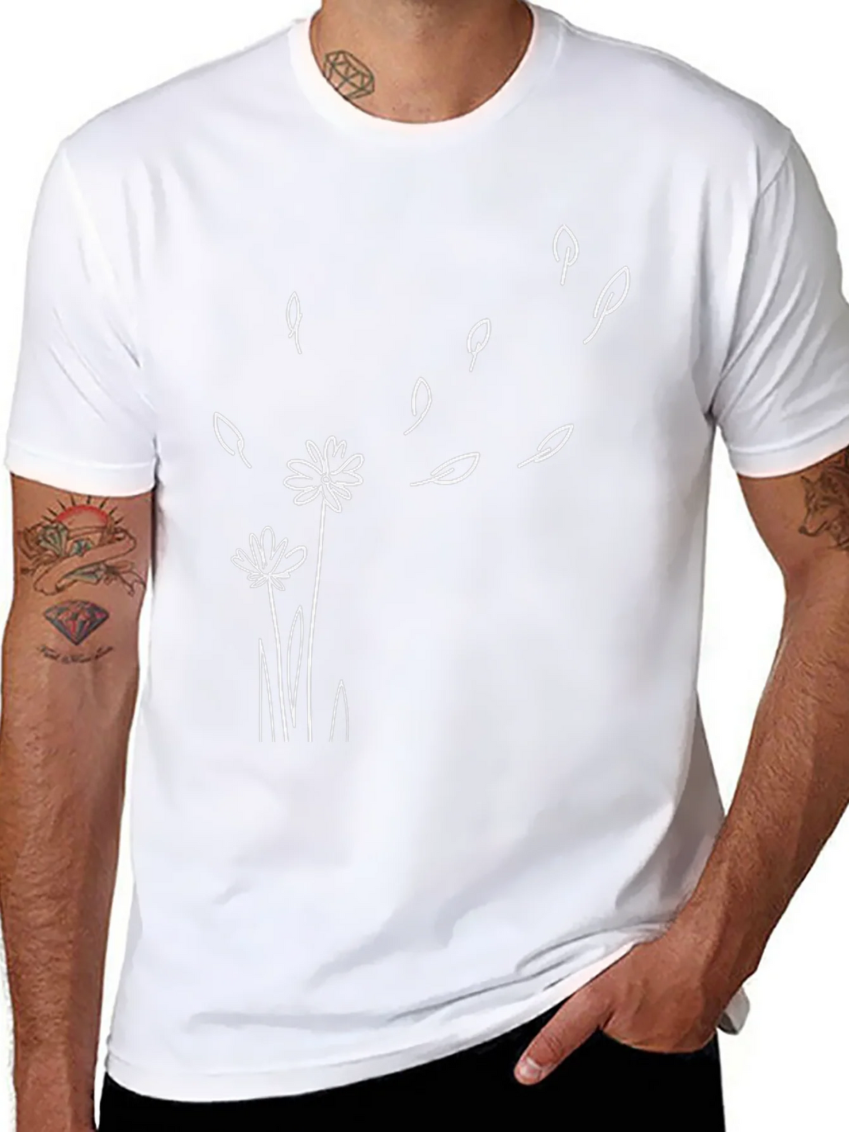 Dandelion Wind Black T-Shirt - Casual Graphic Tee product image 7