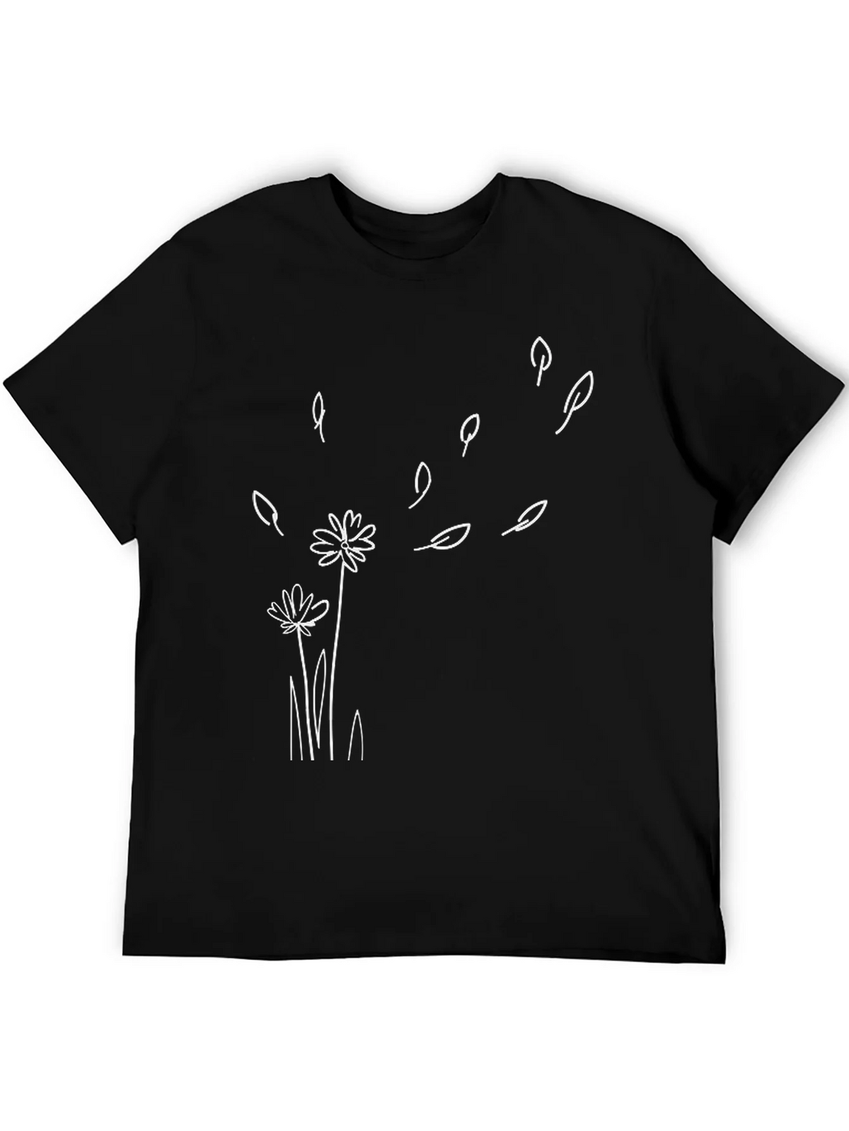 Dandelion Wind Black T-Shirt - Casual Graphic Tee product image 5