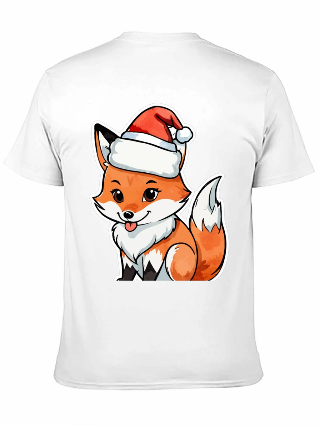 Cute Fox in Santa Hat Graphic Tee