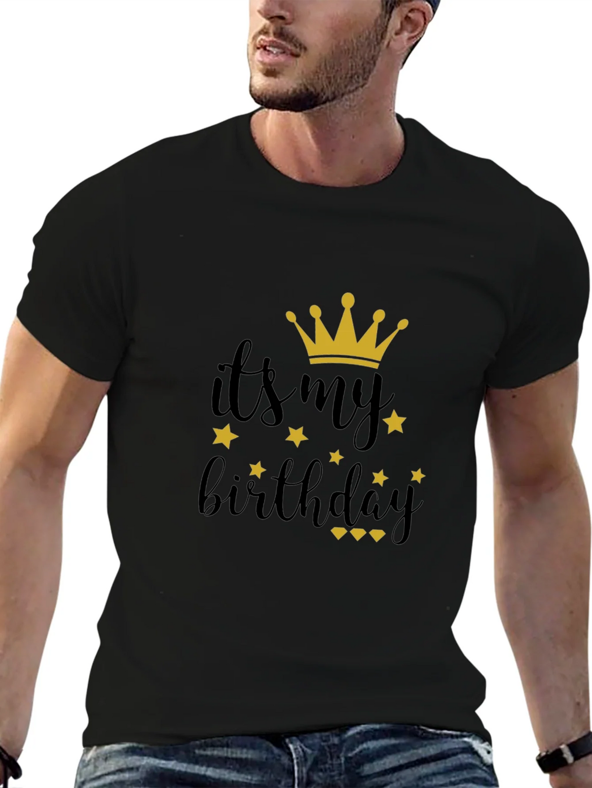 Its My Birthday Black T-Shirt with Crown product image 5