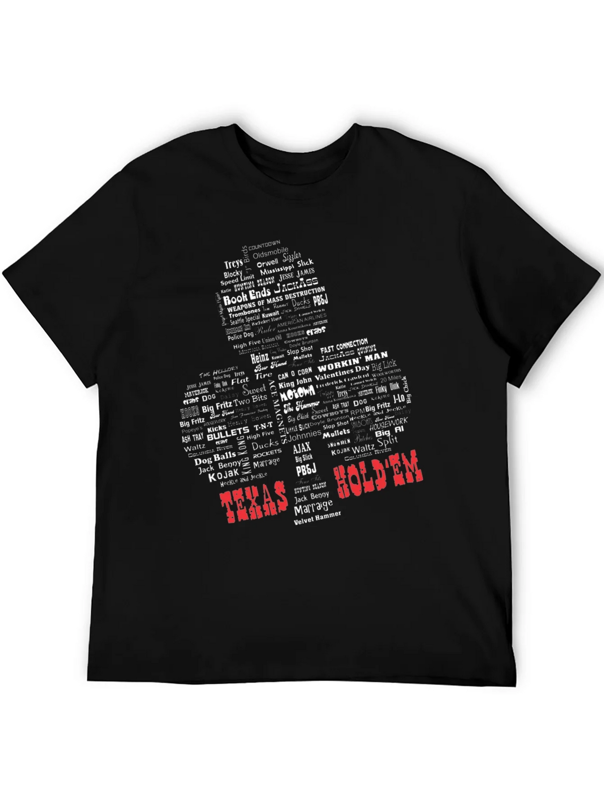 Texas Holdem Word Art Graphic T-Shirt - Novelty Design product image 4