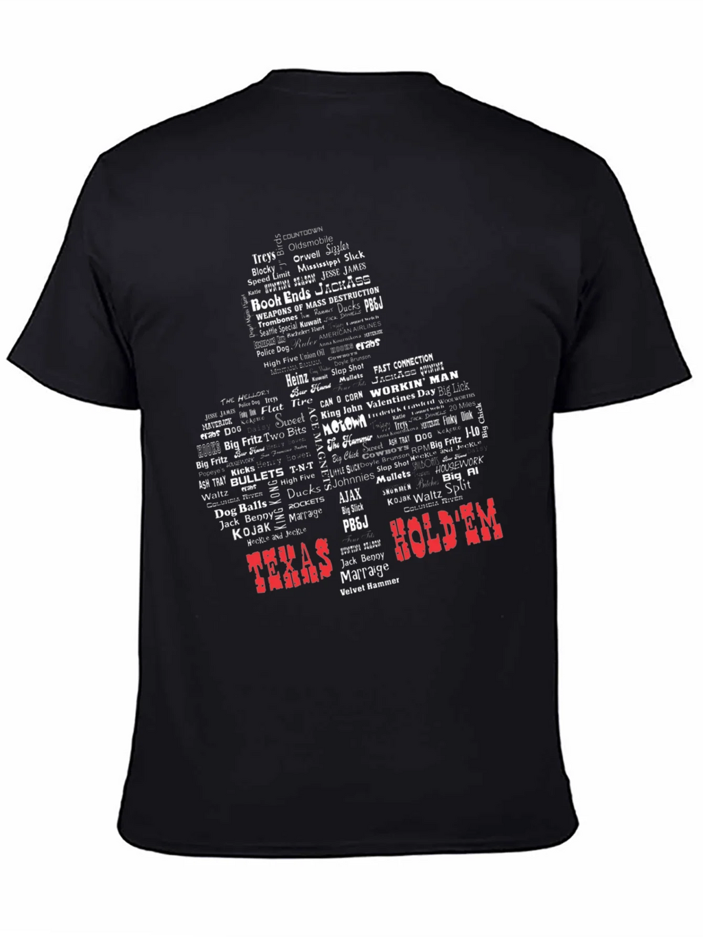 Texas Holdem Word Art Graphic T-Shirt - Novelty Design product image 3