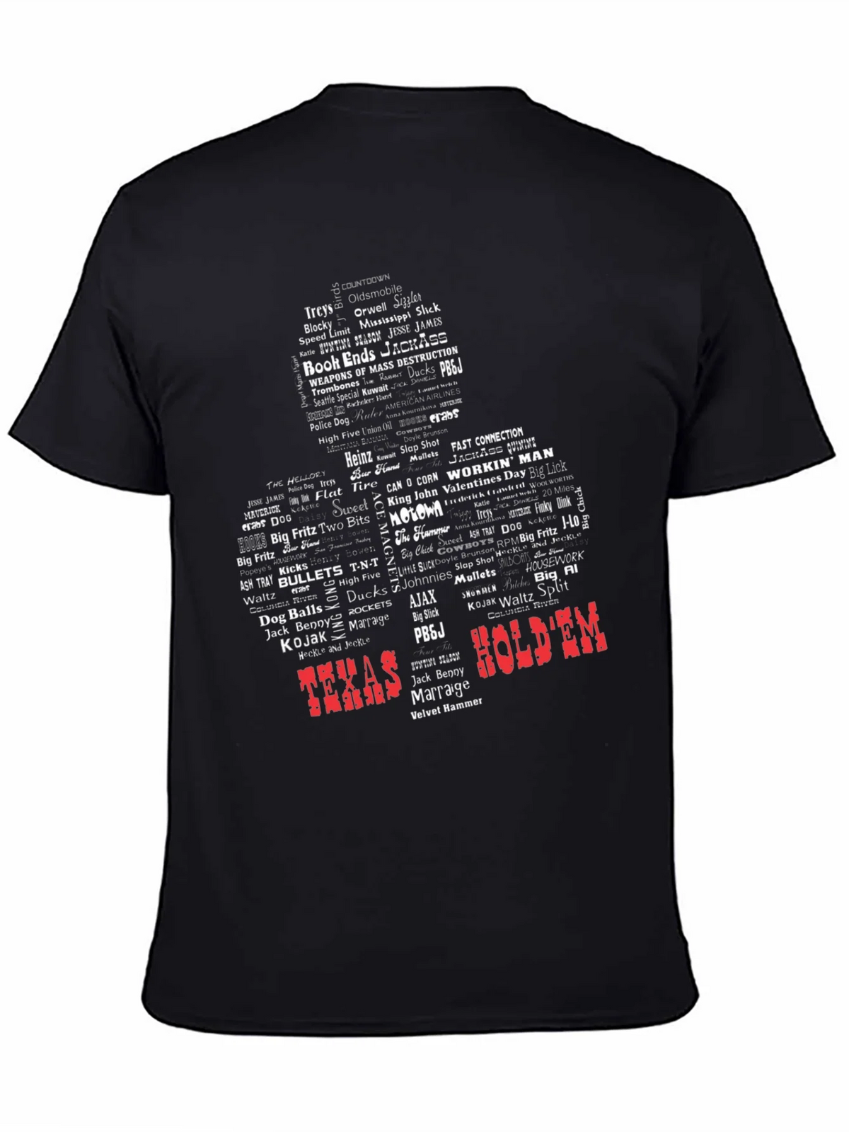 Texas Holdem Word Art Graphic T-Shirt - Novelty Design product image 3