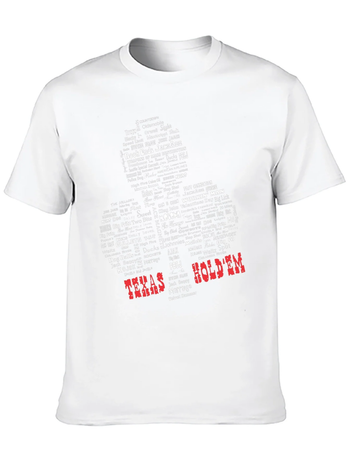 Texas Holdem Word Art Graphic T-Shirt - Novelty Design product image 6