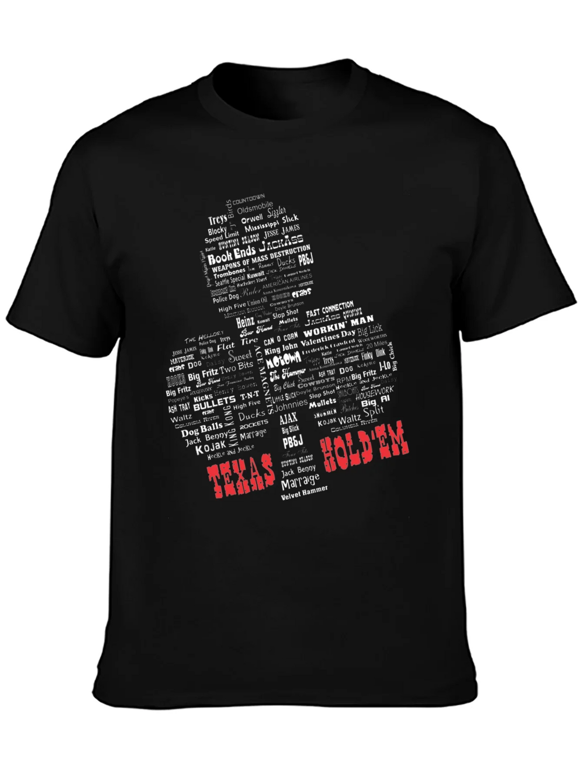 Texas Holdem Word Art Graphic T-Shirt - Novelty Design product image 2