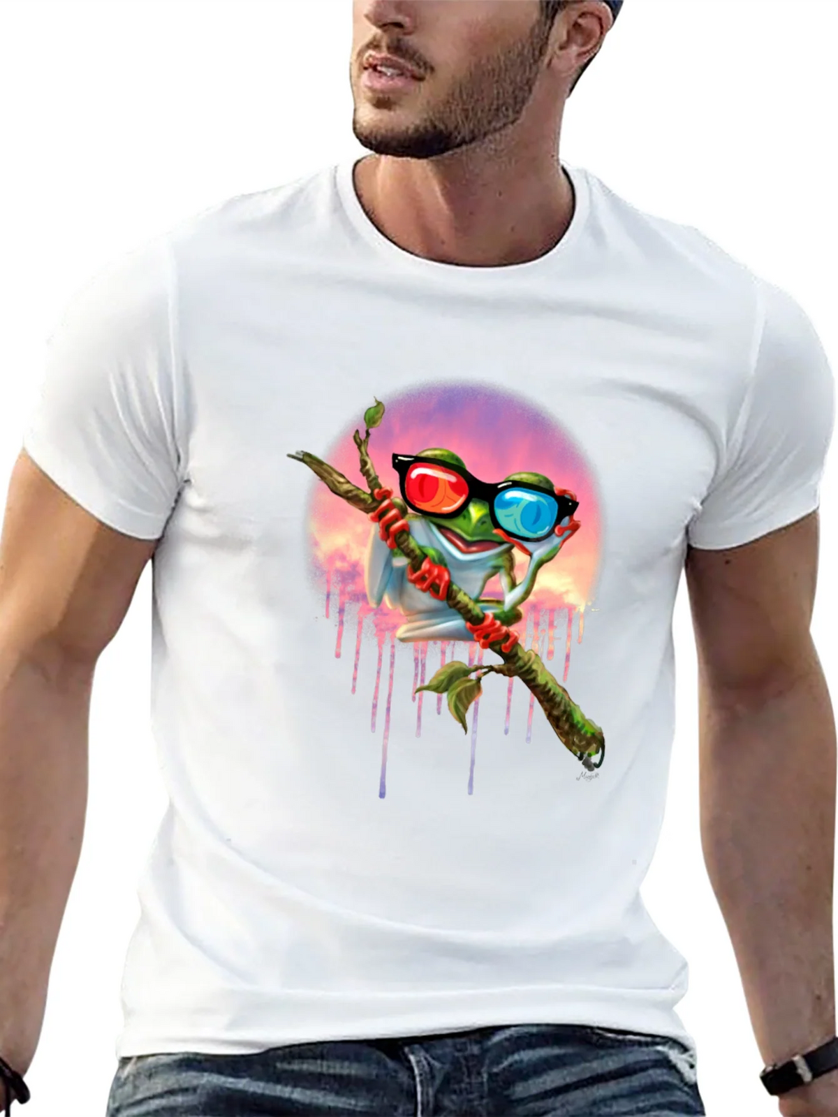Frog with 3D Glasses Graphic T-Shirt product image 11
