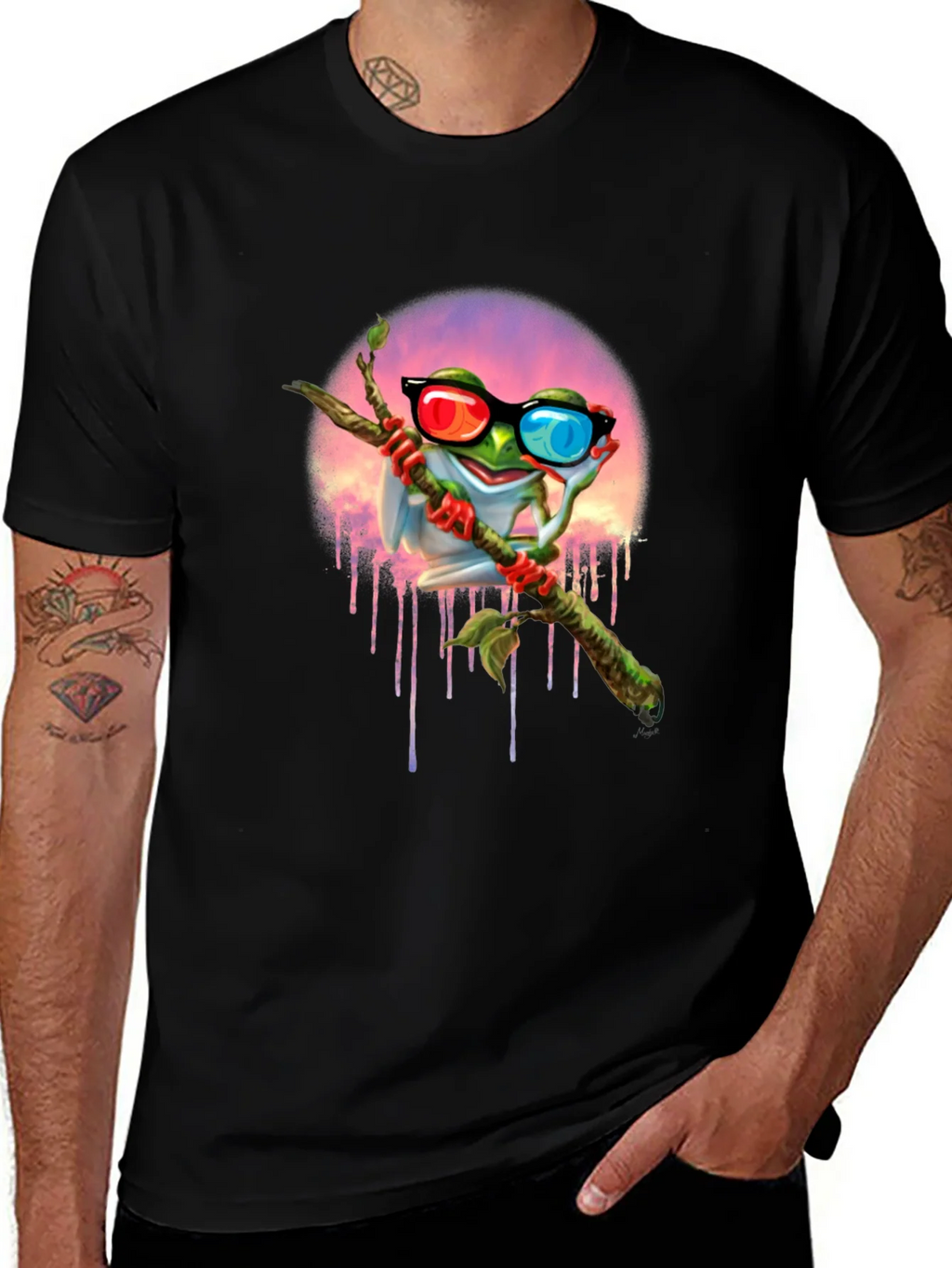 Frog with 3D Glasses Graphic T-Shirt product image 1