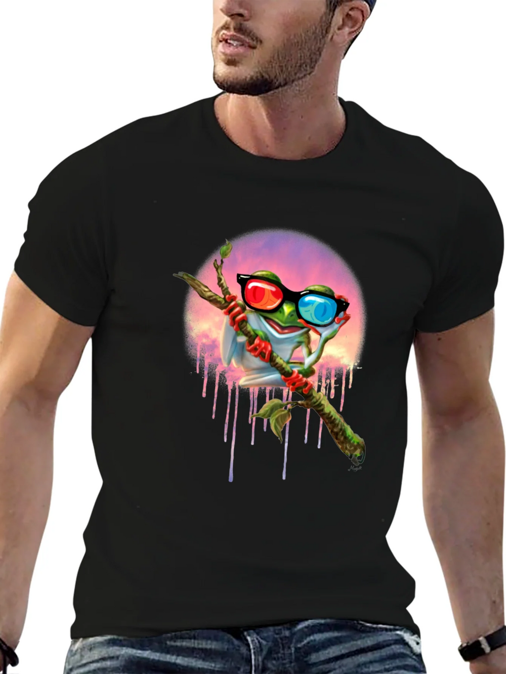 Frog with 3D Glasses Graphic T-Shirt product image 6