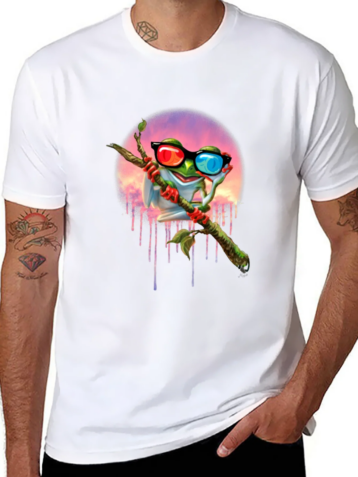 Frog with 3D Glasses Graphic T-Shirt product image 7