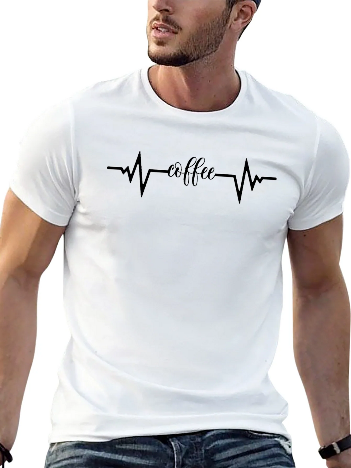 Coffee Heartbeat Graphic T-Shirt - Caffeine Lover Tee product image 12