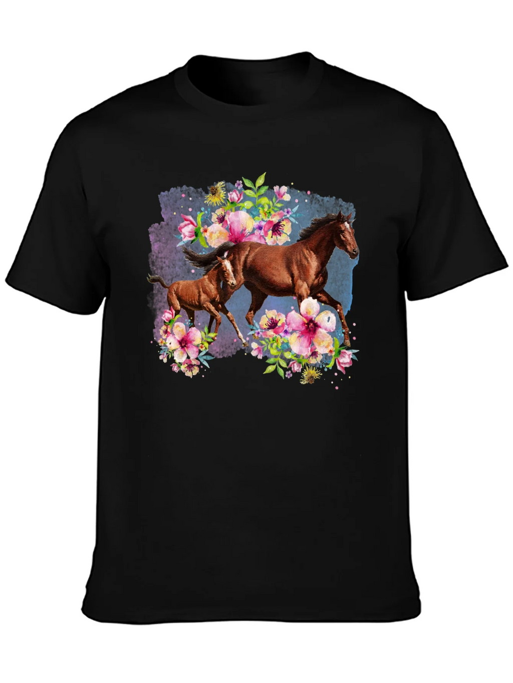 Horse & Floral Black T-Shirt product image 2