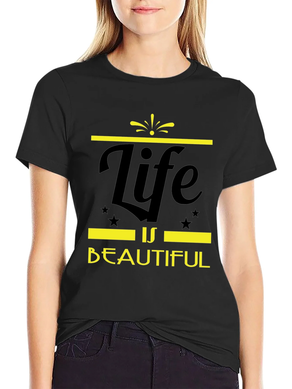 Life is Beautiful Graphic Tee - Black product image 2
