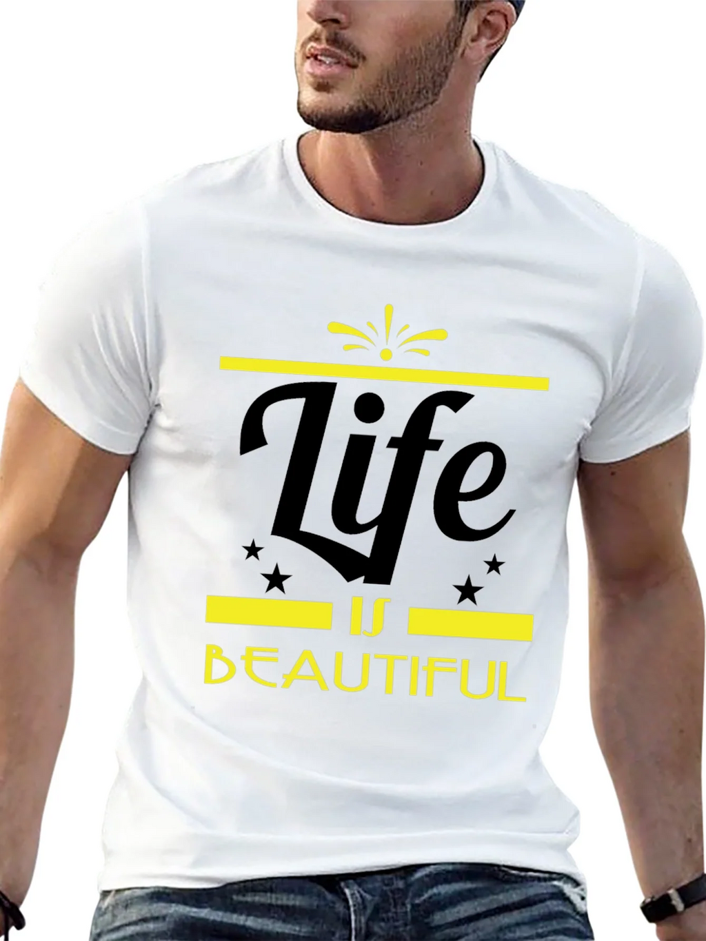 Life is Beautiful Graphic Tee - Black product image 10