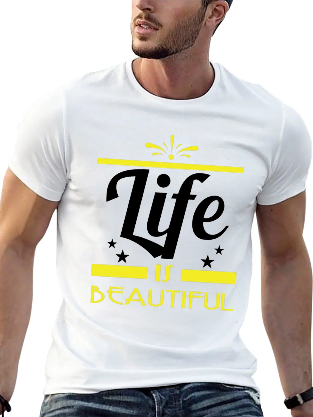 Life is Beautiful Graphic Tee - Black product image 10