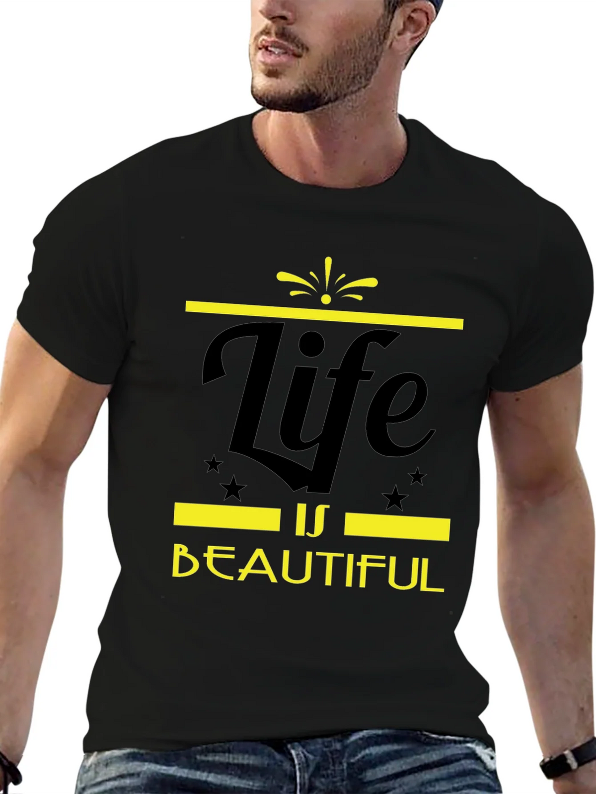 Life is Beautiful Graphic Tee - Black product image 6
