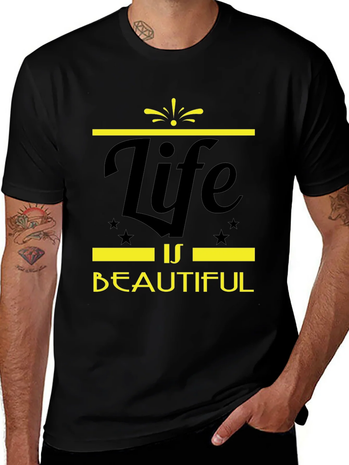 Life is Beautiful Graphic Tee - Black product image 1