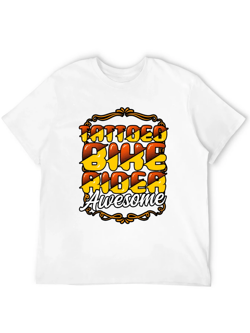 Tattooed Biker Awesome Black T-Shirt product image 5