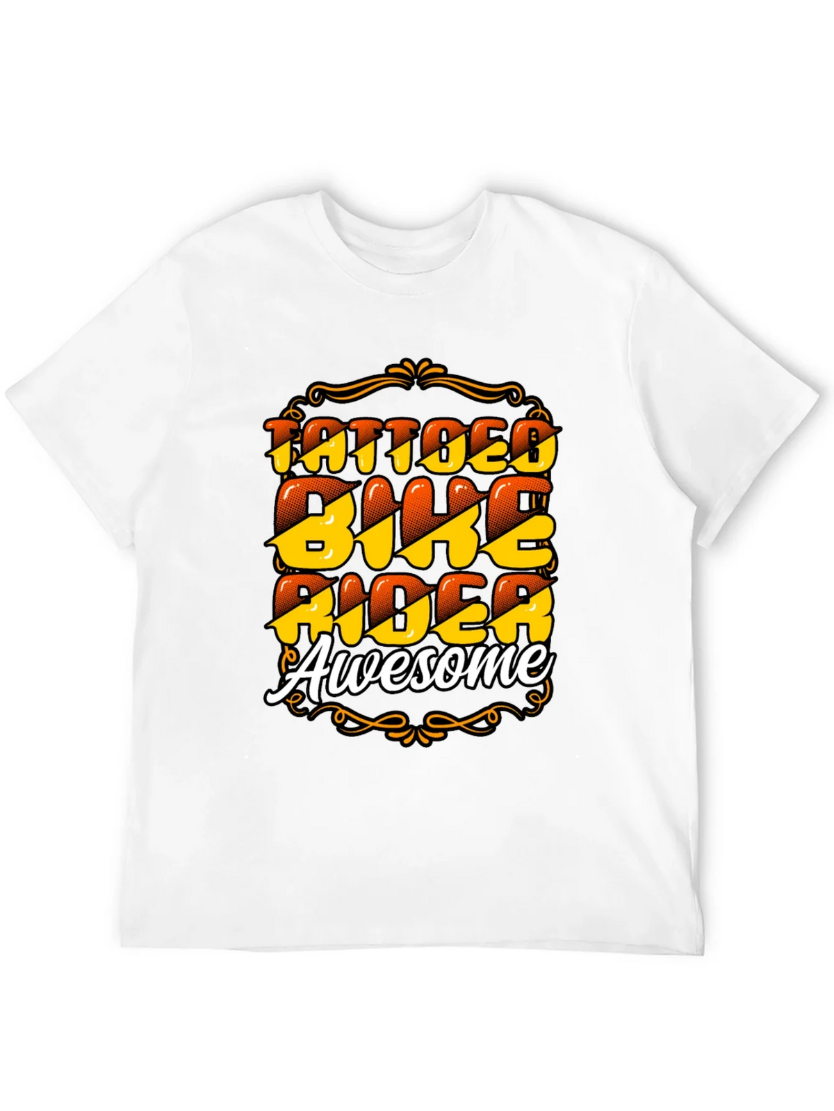 Tattooed Biker Awesome Black T-Shirt product image 5