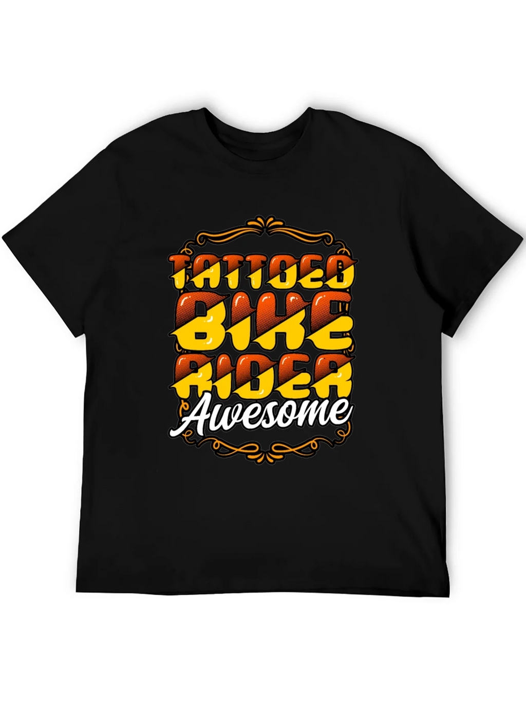 Tattooed Biker Awesome Black T-Shirt product image 2