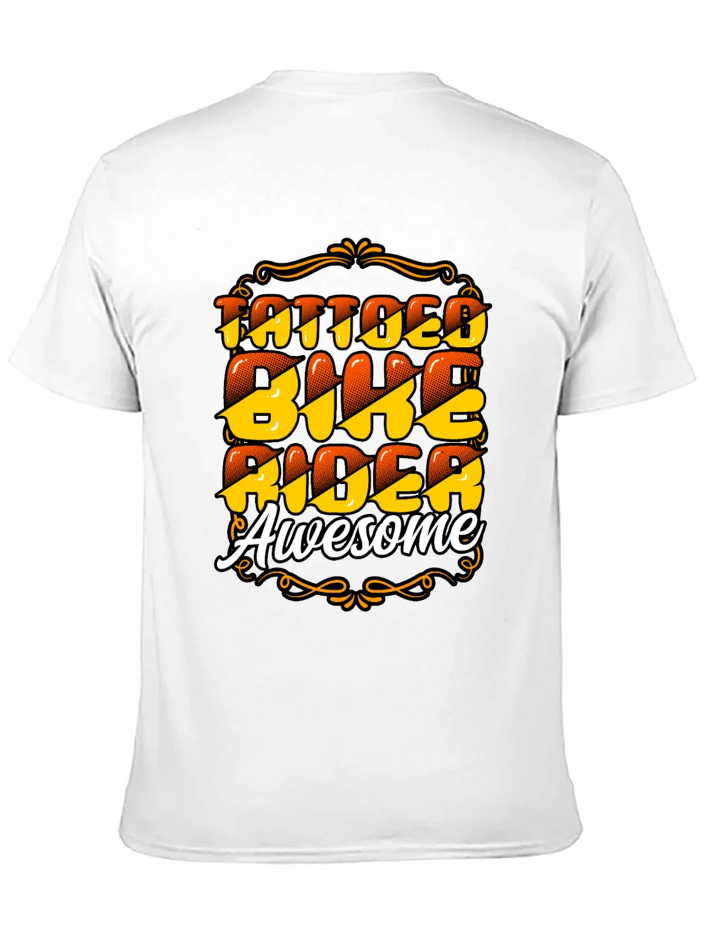 Tattooed Biker Awesome Black T-Shirt product image 4