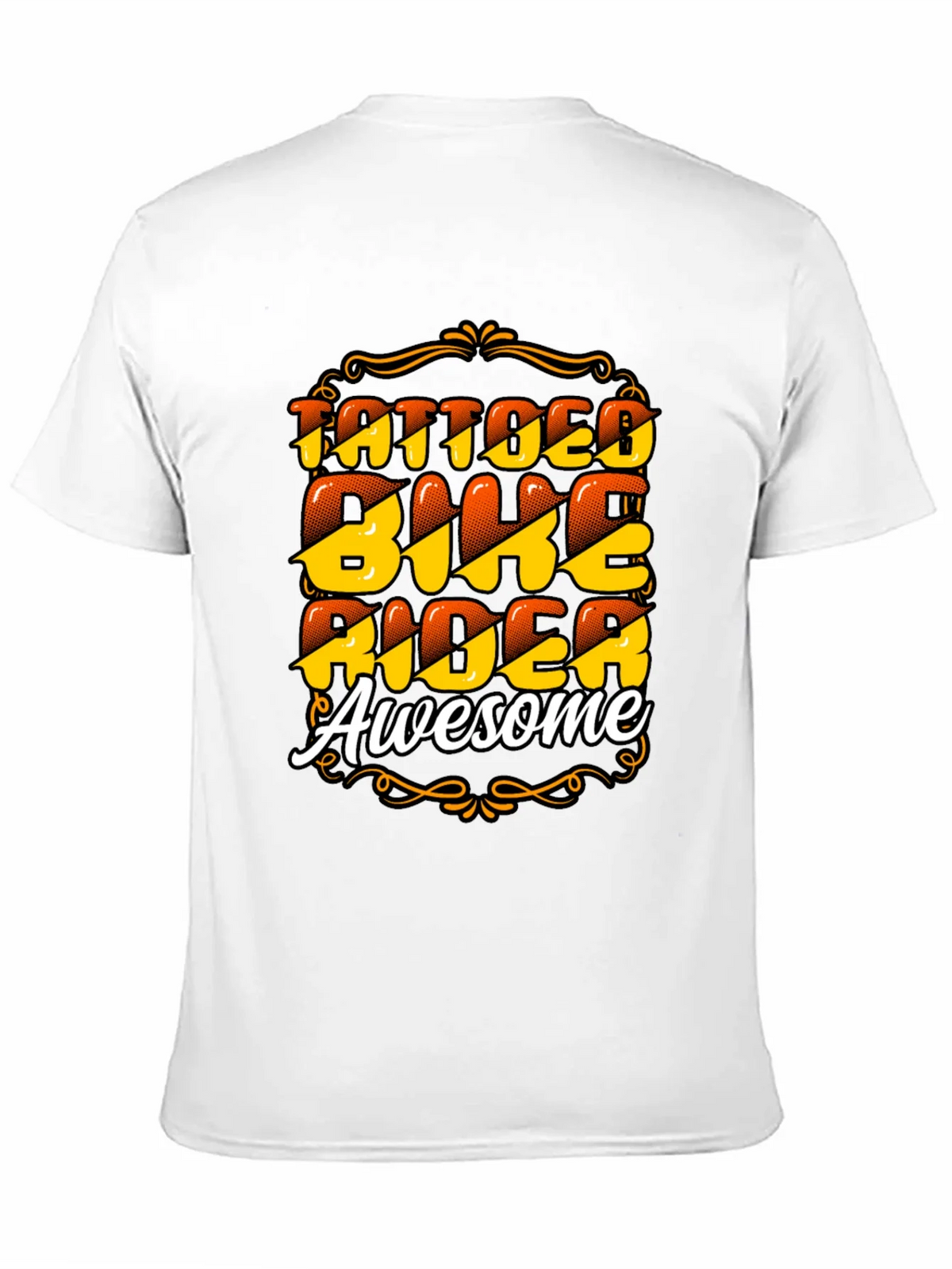 Tattooed Biker Awesome Black T-Shirt product image 4