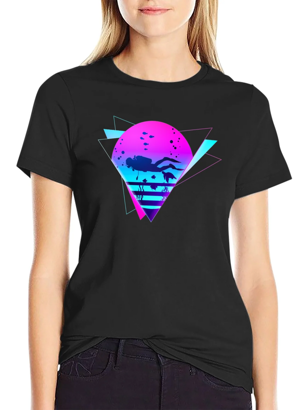 Retro Diver Graphic Tee - Black product image 2