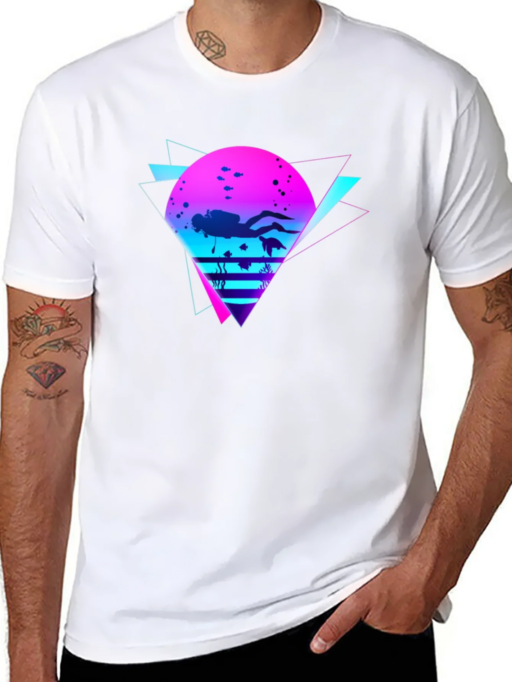 Retro Diver Graphic Tee - Black product image 7