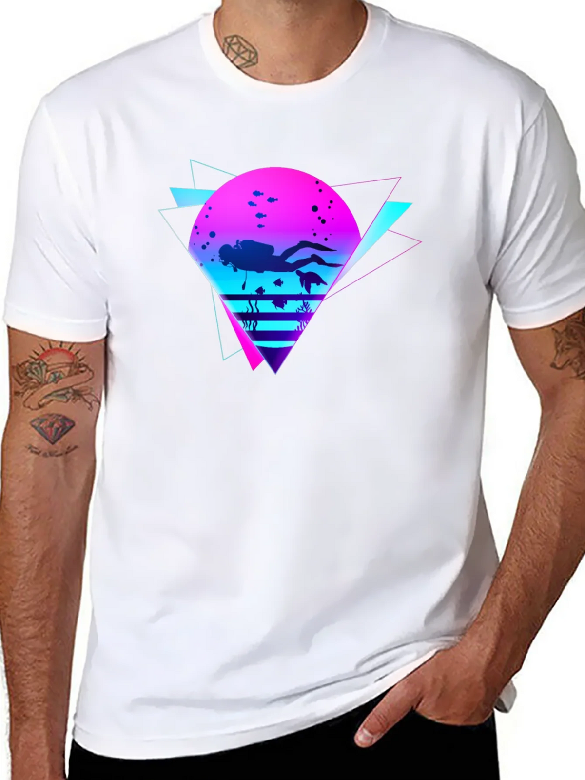 Retro Diver Graphic Tee - Black product image 7