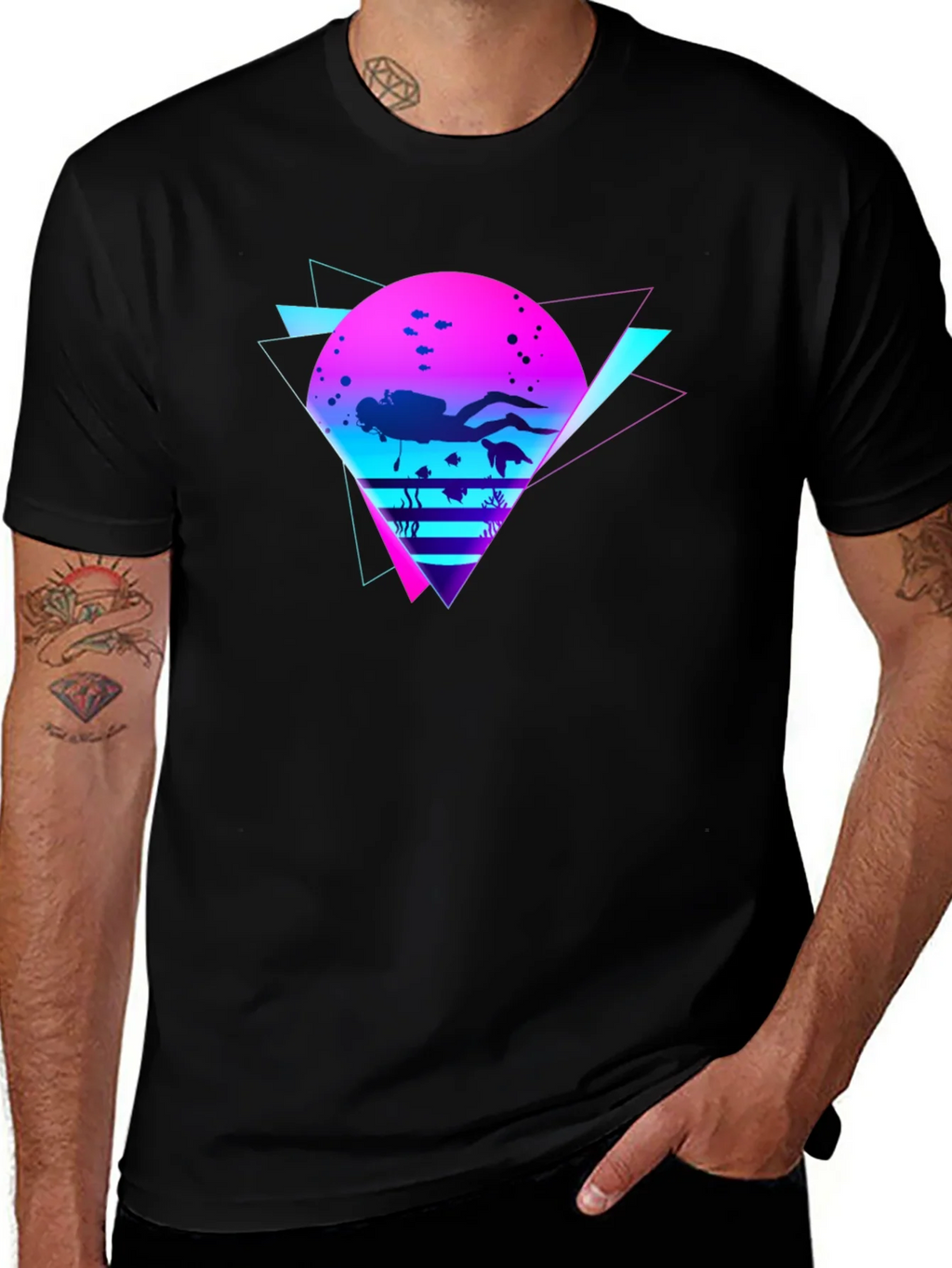 Retro Diver Graphic Tee - Black product image 1