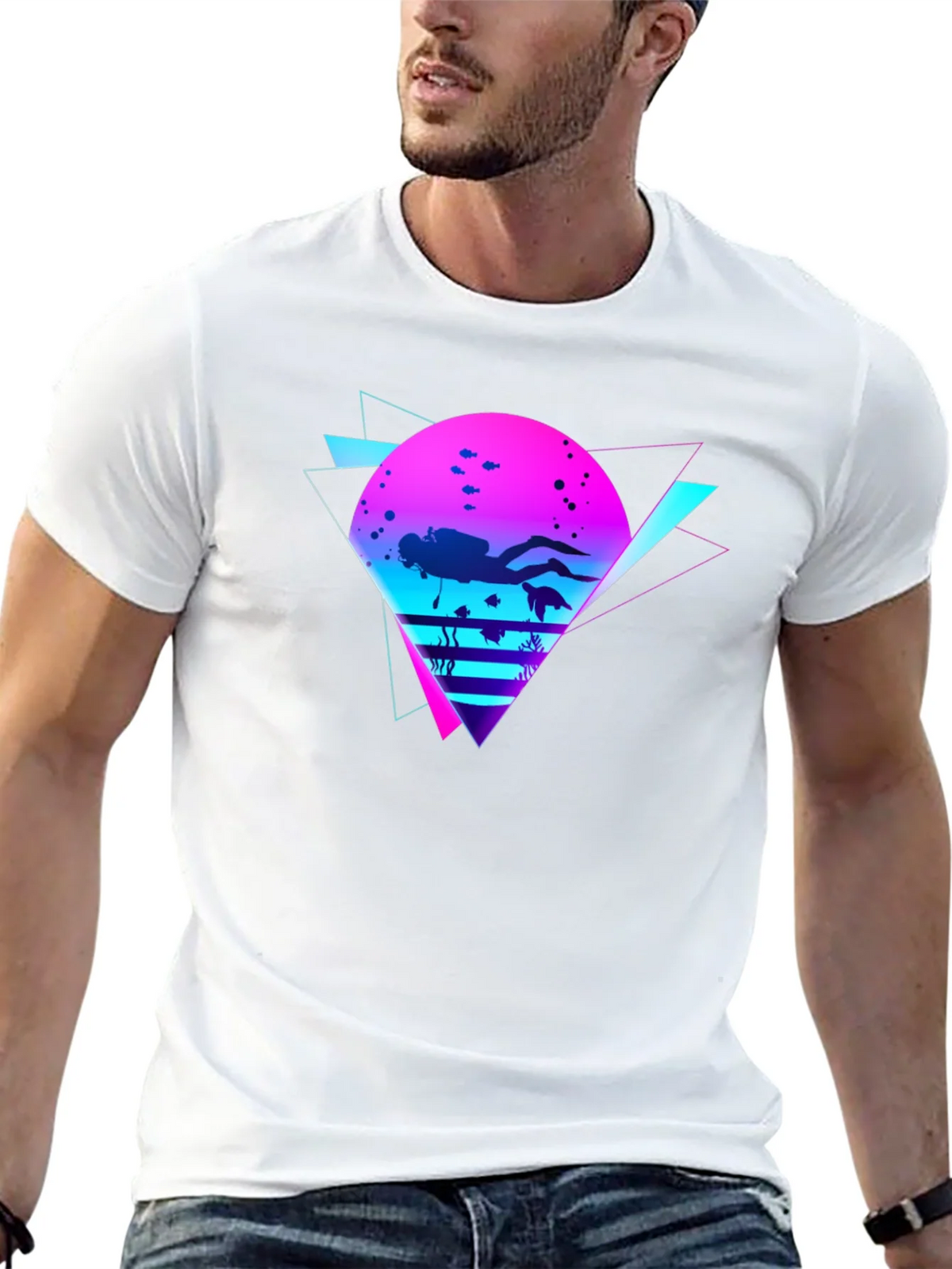 Retro Diver Graphic Tee - Black product image 12