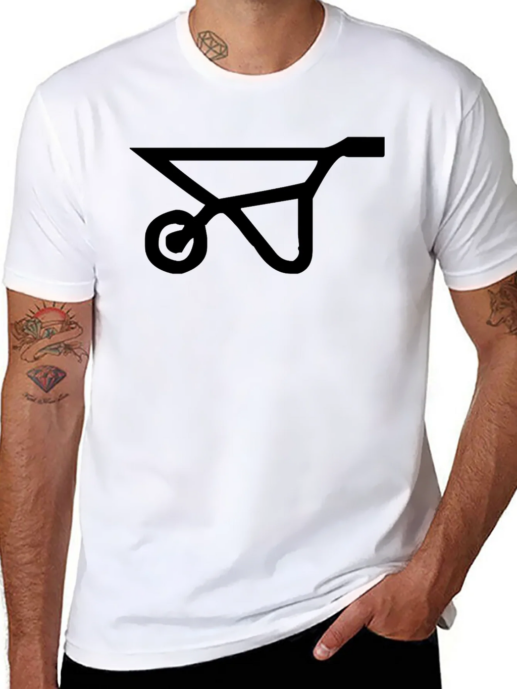 Mens Black Wheelbarrow Graphic T-Shirt product image 3