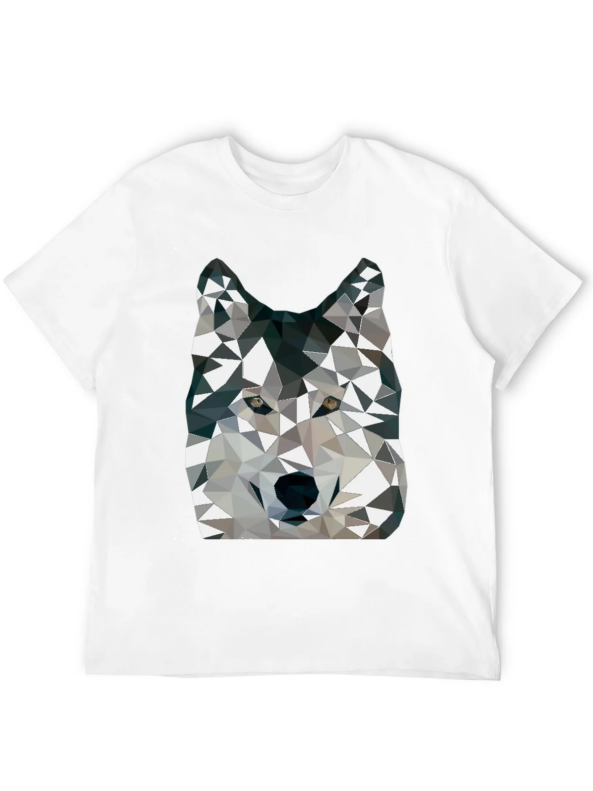 Geometric Wolf Graphic Print Crew Neck T-Shirt product image 2