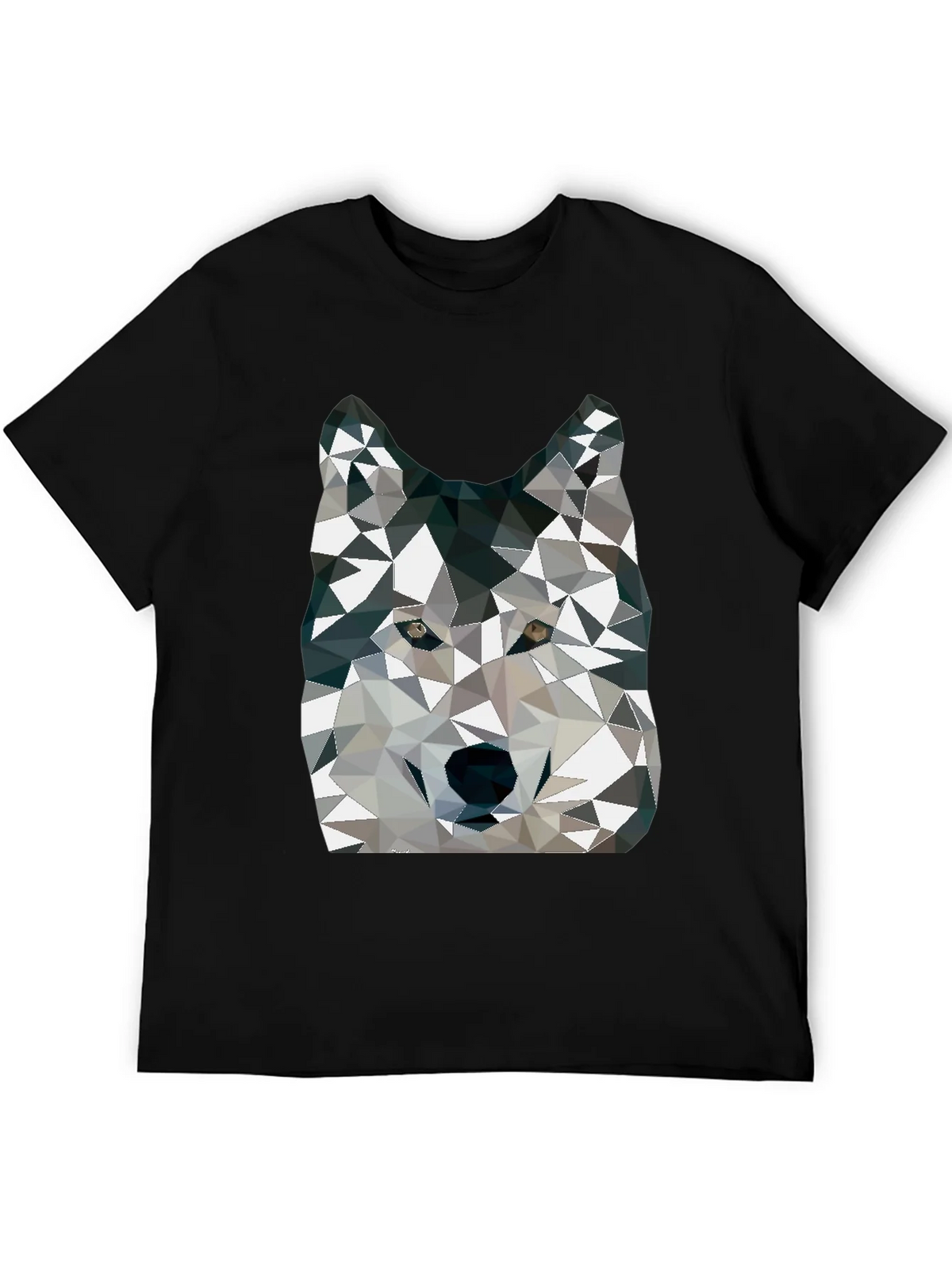 Geometric Wolf Graphic Print Crew Neck T-Shirt product image 1