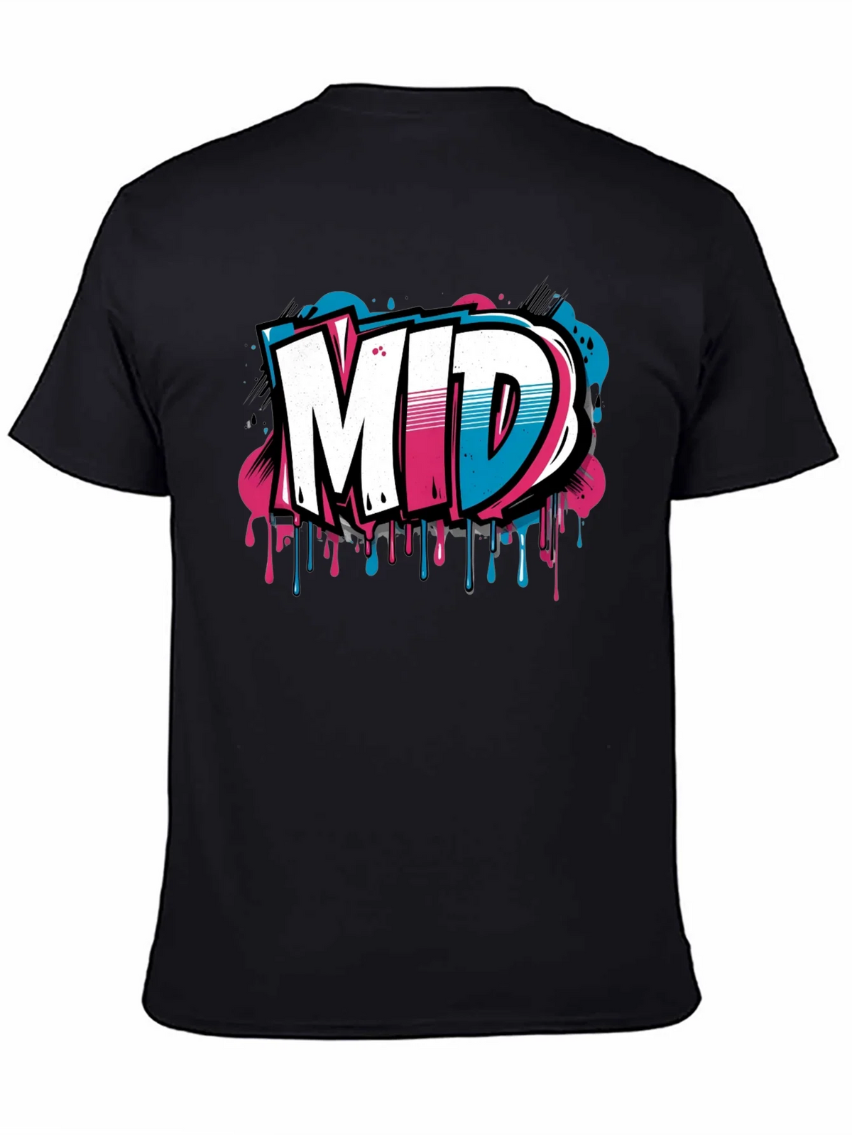 Mens Black Graphic T-Shirt - MID Graffiti Design product image 4