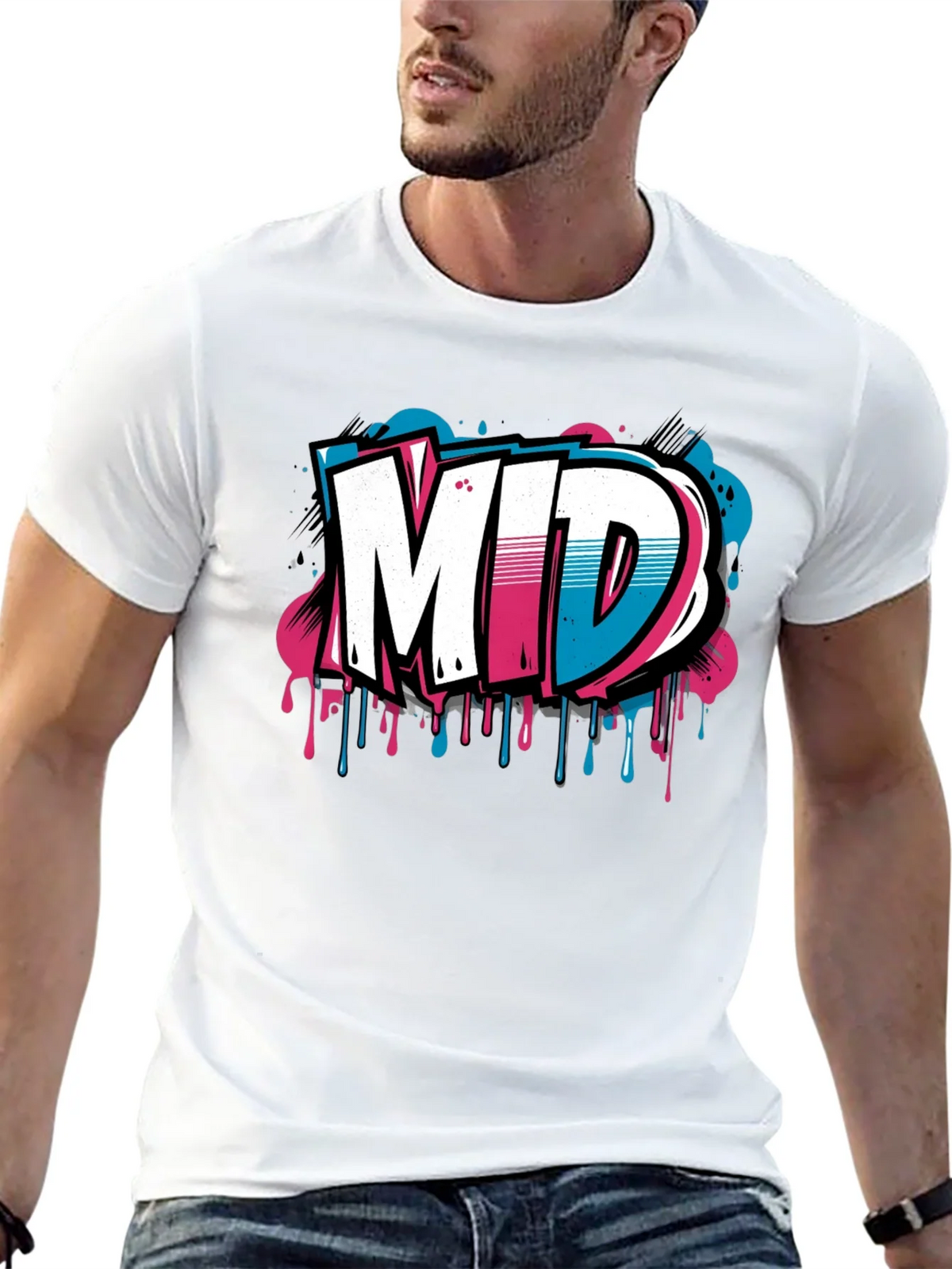 Mens Black Graphic T-Shirt - MID Graffiti Design product image 12