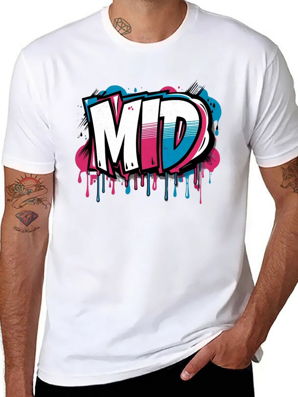 Mens Black Graphic T-Shirt - MID Graffiti Design product image 7