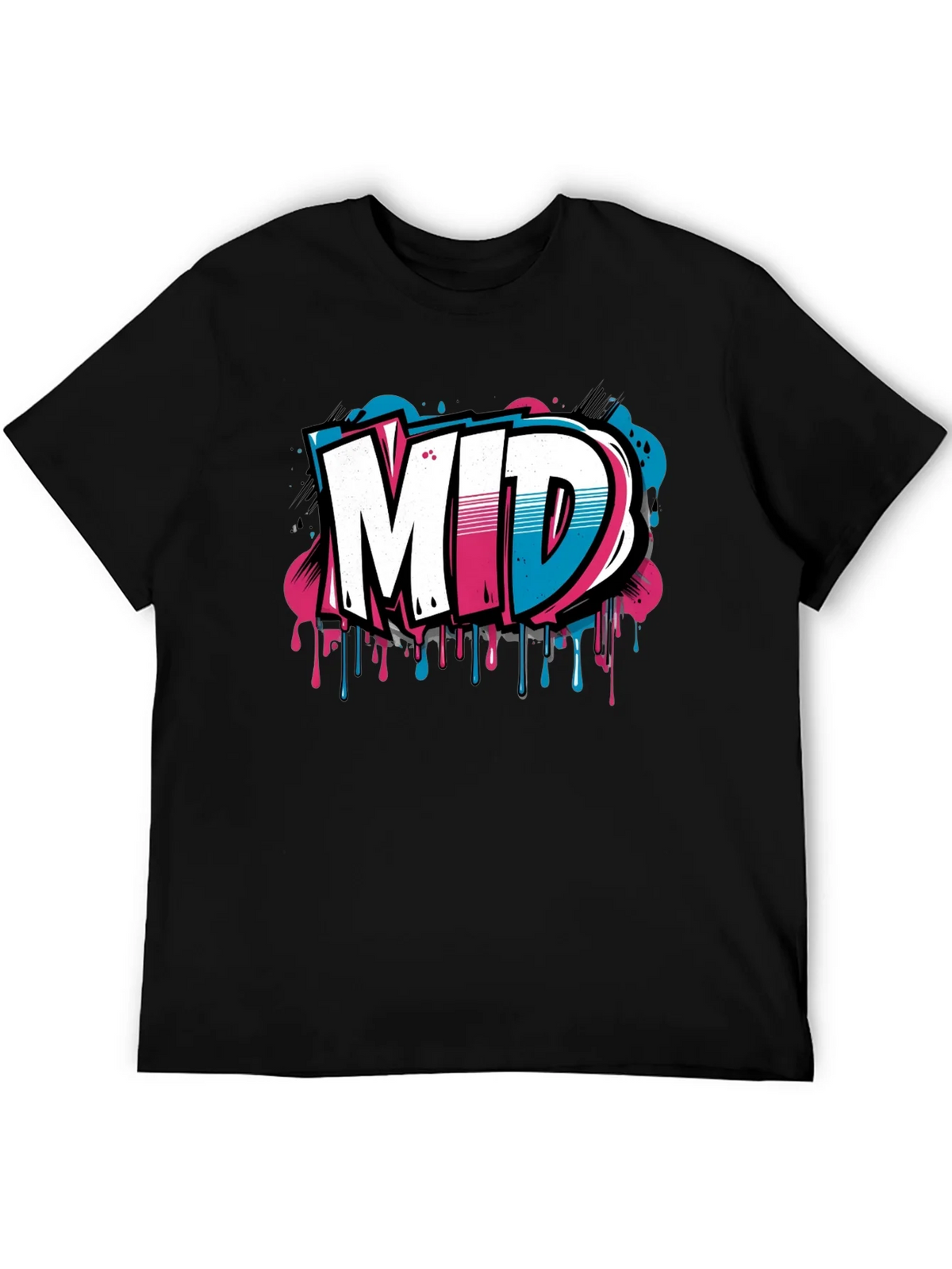Mens Black Graphic T-Shirt - MID Graffiti Design product image 5