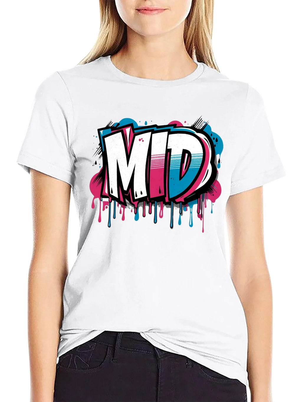 Mens Black Graphic T-Shirt - MID Graffiti Design product image 8