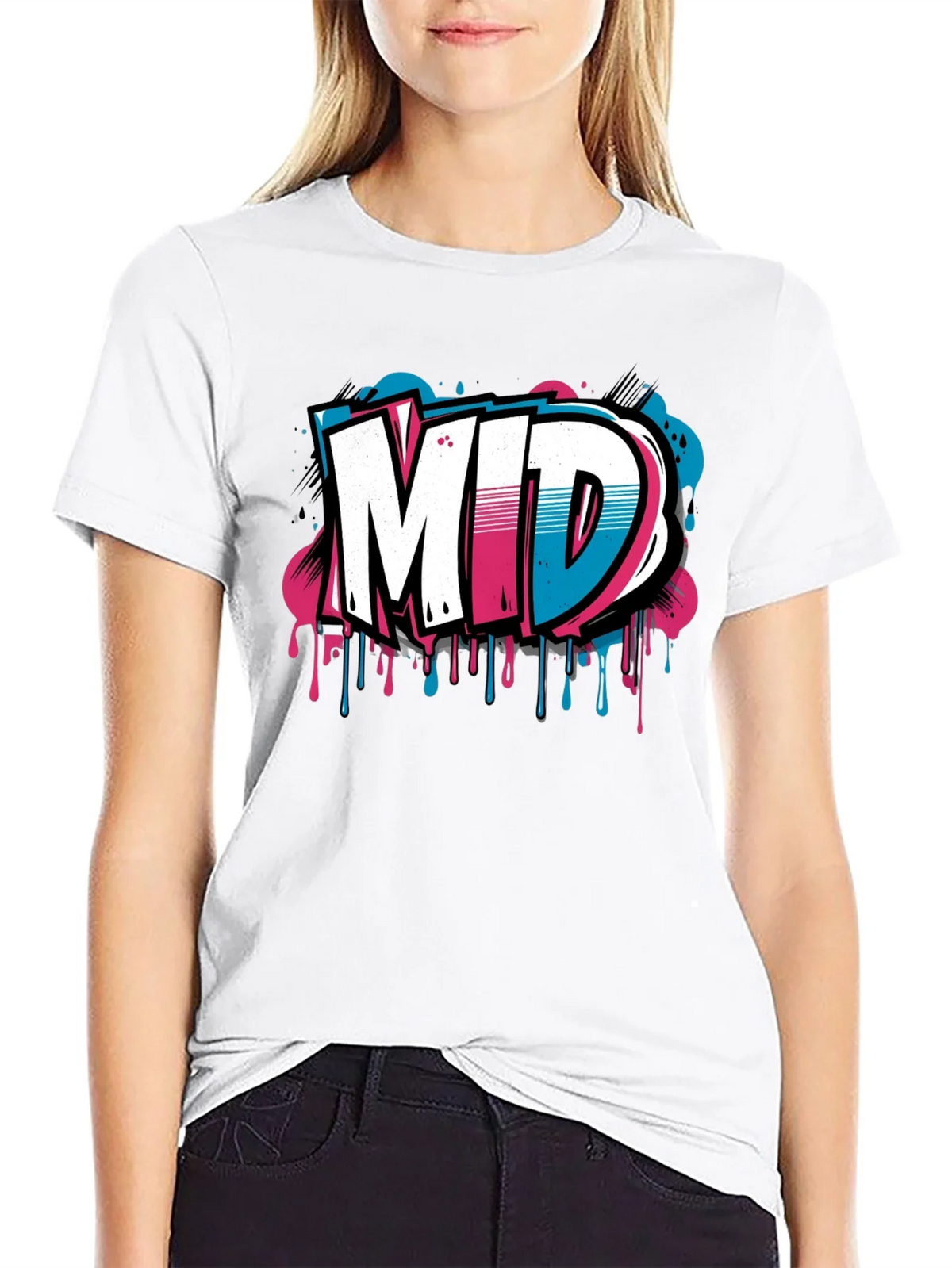 Mens Black Graphic T-Shirt - MID Graffiti Design product image 8