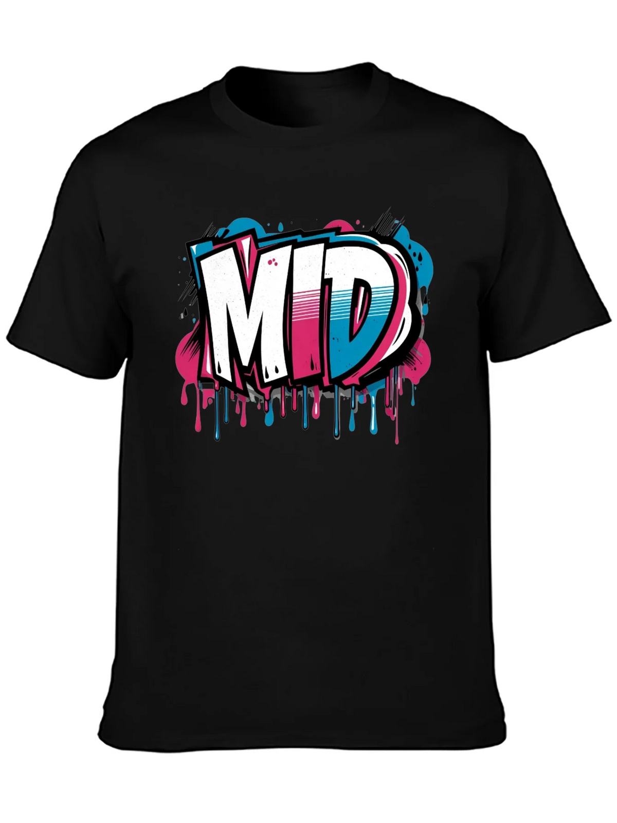 Mens Black Graphic T-Shirt - MID Graffiti Design product image 3