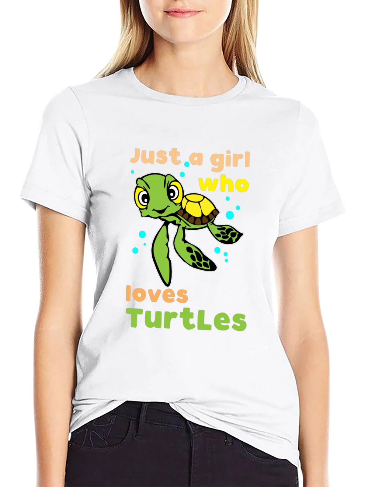 Girl Who Loves Turtles T-Shirt - Cute Sea Turtle Design product image 8