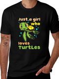 Girl Who Loves Turtles T-Shirt - Cute Sea Turtle Design product image 1