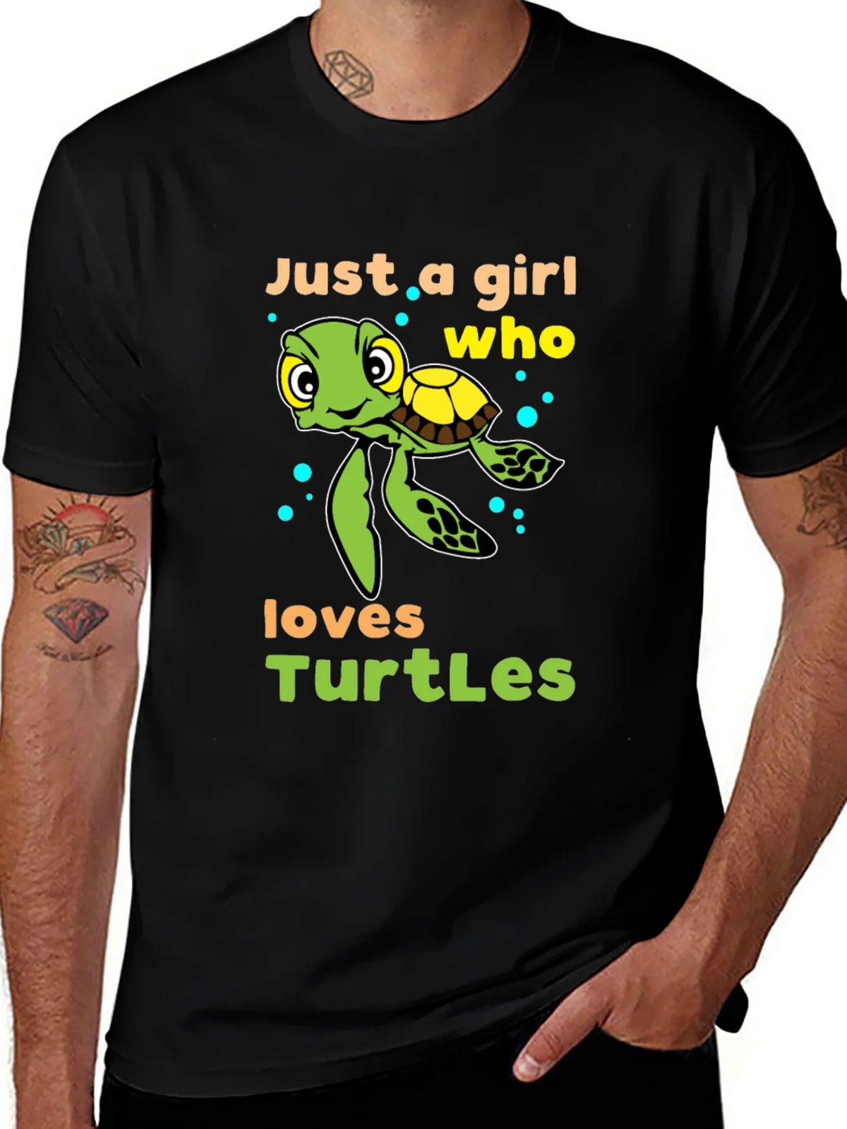 Girl Who Loves Turtles T-Shirt - Cute Sea Turtle Design product image 1