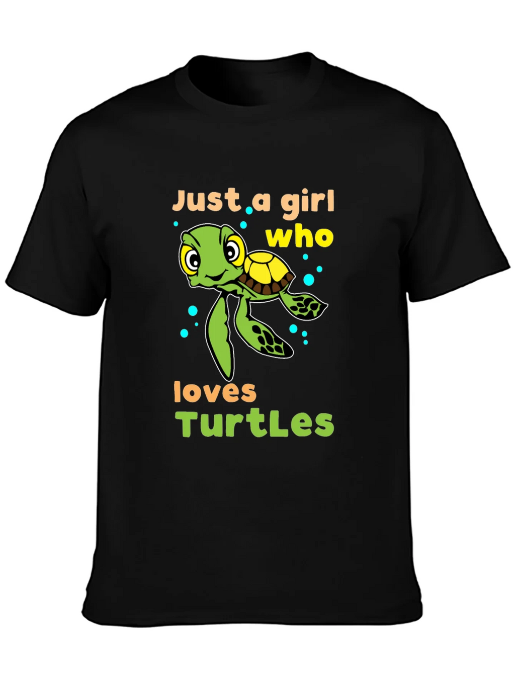 Girl Who Loves Turtles T-Shirt - Cute Sea Turtle Design product image 3
