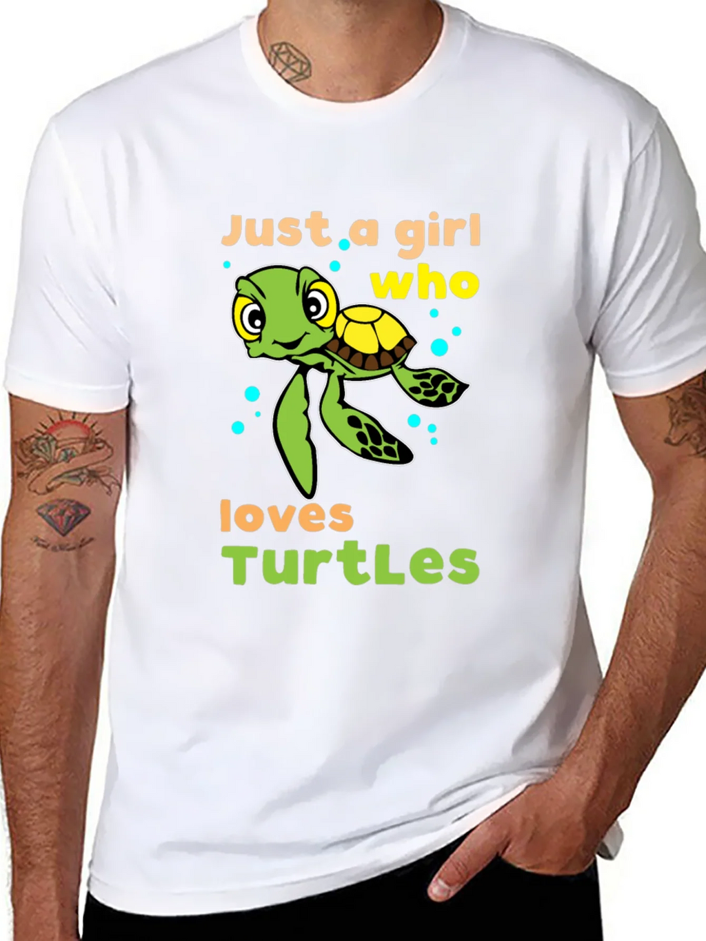 Girl Who Loves Turtles T-Shirt - Cute Sea Turtle Design product image 7