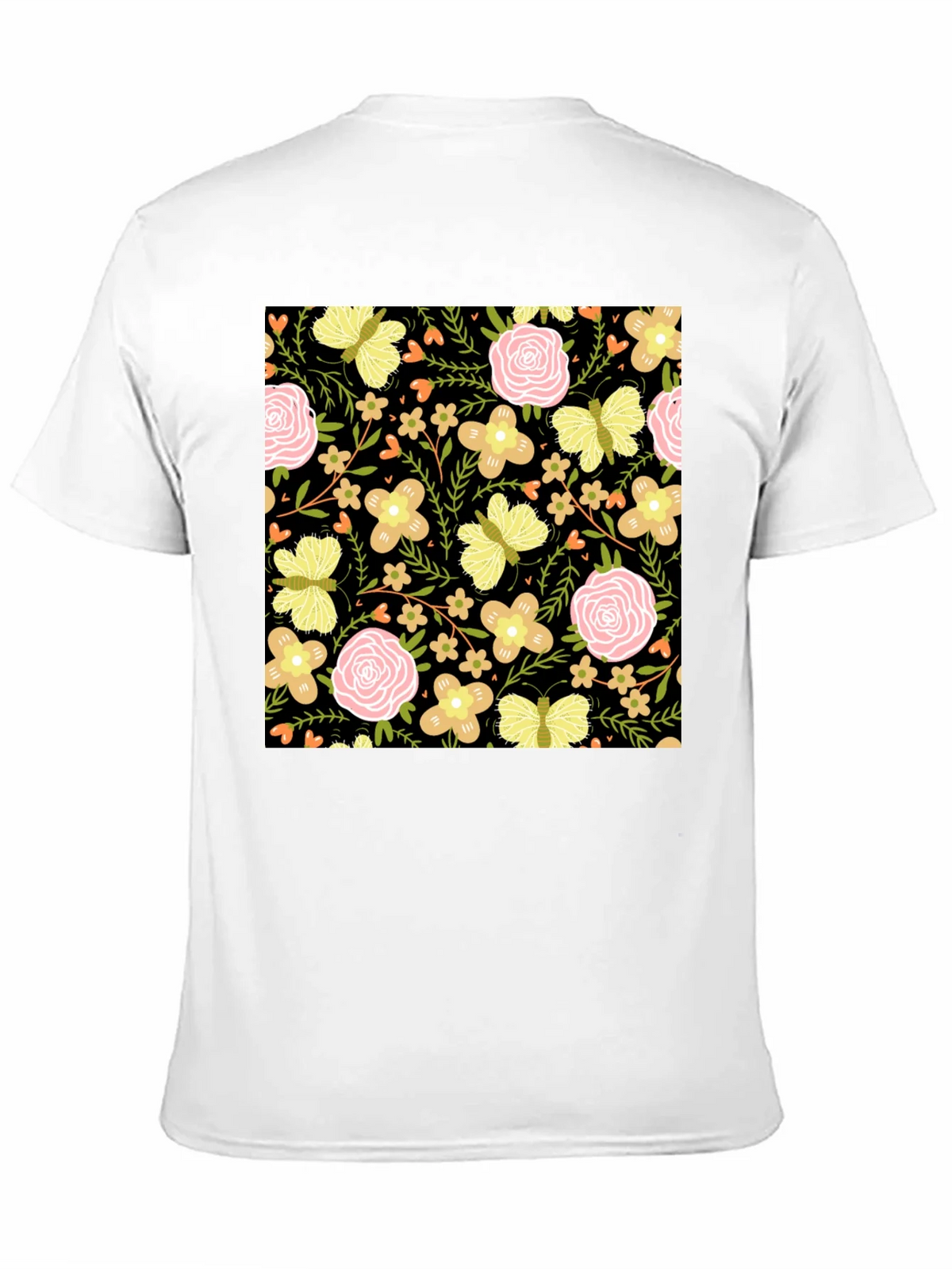 Floral & Butterfly Print Black T-Shirt product image 10